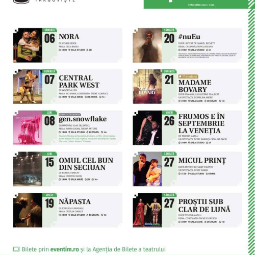Vezi programul spectacolelor la Teatrul "Tony Bulandra" din Târgoviște pentru luna aprilie!