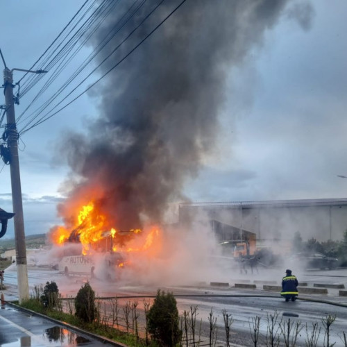 Autobuzul cu 30 de elevi, prins de flăcări în Moldova Nouă, judeţul Caraş-Severin. Elevii salvați înainte de sosirea pompierilor.