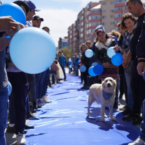 Marș pentru conștientizarea autismului organizat la Târgoviște de elevi, părinți și profesori de la Scoala Gimnaziala Speciala, în semn de solidaritate cu comunitatea persoanelor cu autism.