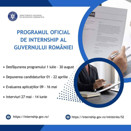 Înscrieri în Programul de internship al Guvernului României