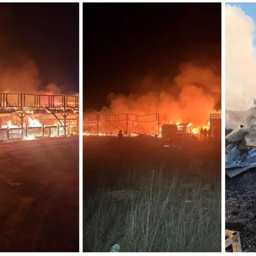 Terasa devastată de incendiu în Corbu, pompierii au intervenit în forță