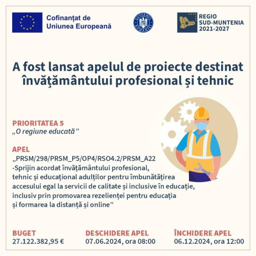 A fost lansat apelul de proiecte pentru învățarea adulților în regiunea Sud-Muntenia: termenul limită este 06 decembrie 2024!