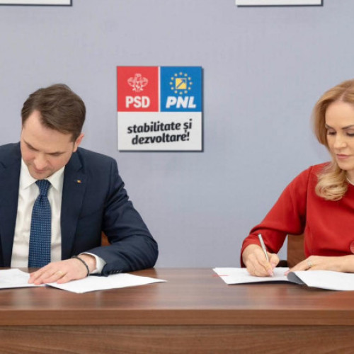 Gabriela Firea și Sebastian Burduja semnează protocolul pentru alianța PSD-PNL la alegerile din București