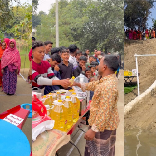 „Jocurile foamei” în Bangladesh: Mii de oameni se întrec pentru mâncare într-un concurs care a strâns miliarde de vizualizări online