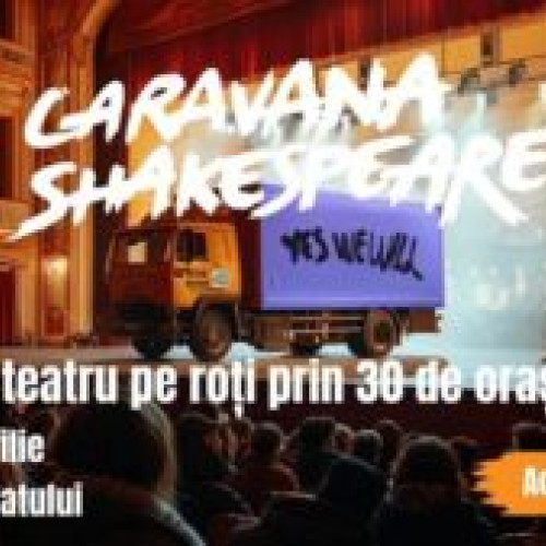 Caravana Shakespeare prezintă în 45 de minute "Operele complete ale lui Shakespeare" în Brașov