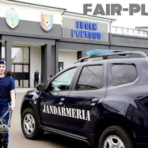 Jandarmii asigură ordinea la meciul AFC Chindia Târgoviște - CSA Steaua din play-out-ul Ligii a 2-a