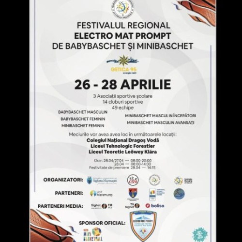 Sighetu Marmației va fi gazda Festivalului regional ELECTRO MAT PROMPT DE BABYBASCHET ȘI MINIBASCHET, la care vor participa peste 600 de sportivi