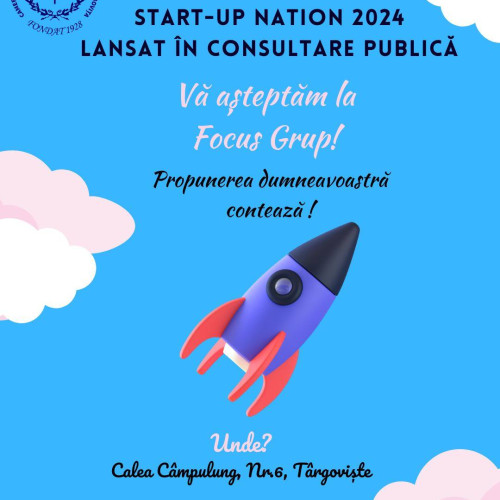 FONDURI PENTRU TINERI ANTREPRENORI ÎN CADRUL PROGRAMULUI START-UP NATION 2024 DISCUTATE LA CAMERA DE COMERȚ, INDUSTRIE ȘI AGRICULTURĂ DÂMBOVIȚA!