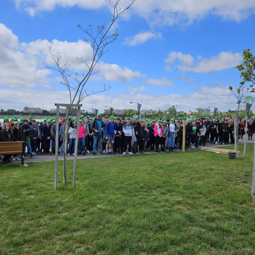 Peste 200 de elevi și cadre didactice din Școlile Gimnaziale participă la o acțiune de plantare, în cadrul Săptămânii Verzi