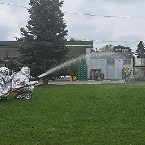 Exercițiu de intervenție în Satu Mare - incendiu la un rezervor GPL