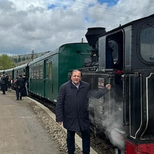 Președintele Gheorghe Flutur, încântat la inaugurarea unui nou traseu pentru Mocănița, la Moldovița - VEZI VIDEO