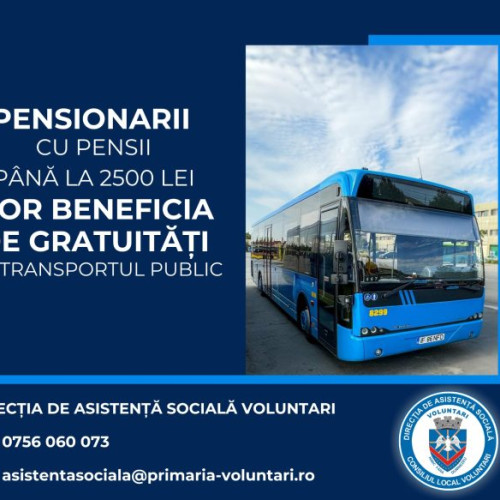 Gratuitate la transportul în comun pentru pensionarii cu venituri mai mici din Voluntari