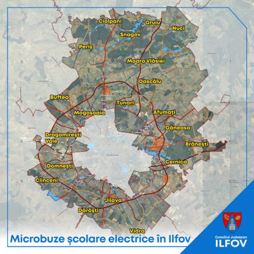 Copiii din 20 de localități ilfovene vor merge la școală cu microbuze electrice