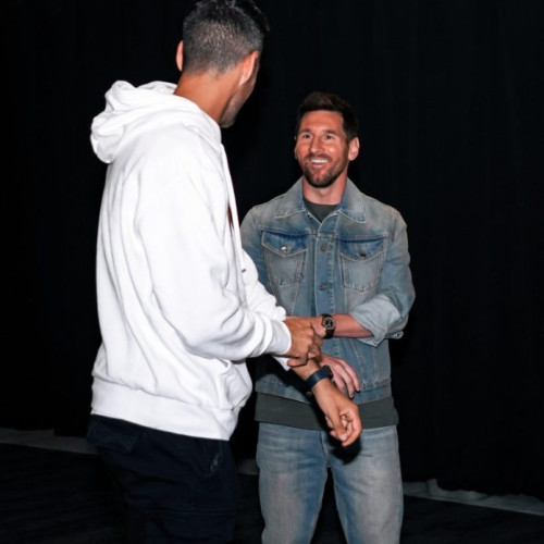 Starurile echipei Inter Miami, precum Messi, Busquets, Suarez si Alba, prezente la meciul Miami Heat din play-off-ul NBA