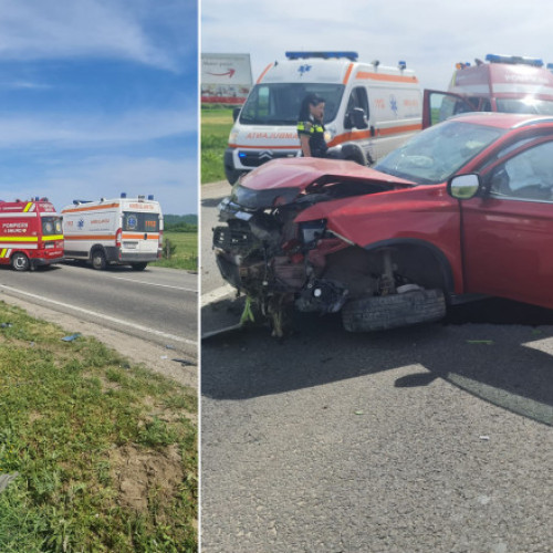 Doi adulti si doi copii, se aflau in accidentul rutier in Satu Mare. Un camion le-a taiat calea si au ajuns la spital!" -Two adults and two children were involved in a road accident in Satu Mare. A truck cut off their way and they ended up in the hospital!
