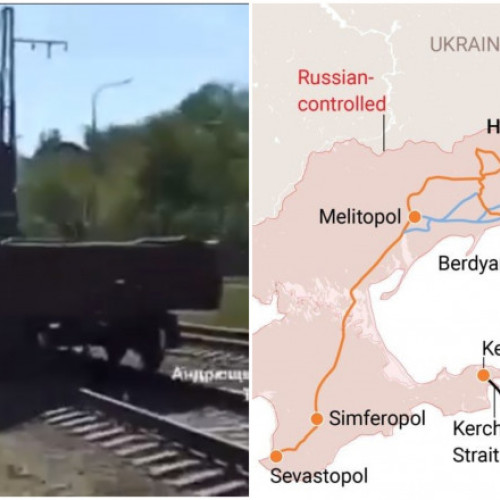 Linia de cale ferată spre Crimeea construită din teritoriile anexate, folosită de ruși ca alternativă la podul Kerci