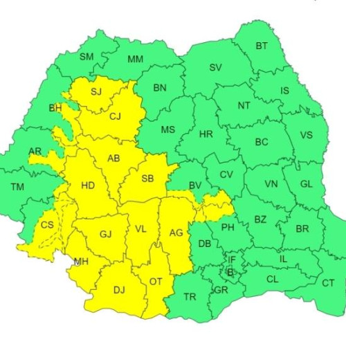 Avertizare Meteorologică Cod Galben în Zona de Nord a Județului X: Averse, Furtuni și Vânt Puternic Până la Orele 23:00