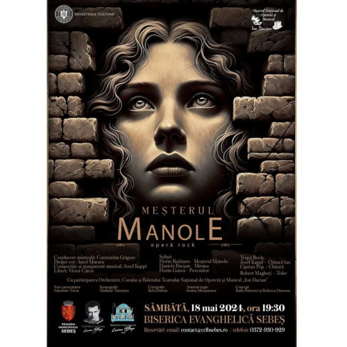 Sâmbătă: Spectacol Opera Rock "Meșterul Manole" la Sebeș cu o distribuție talentată și muzică vibrnată
