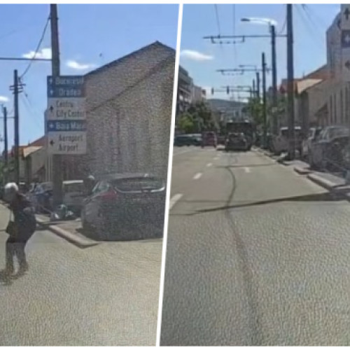 Tragedie evitată: Bătrânică aproape lovită de un șofer în Cluj, la o trecere de pietoni nepermisă