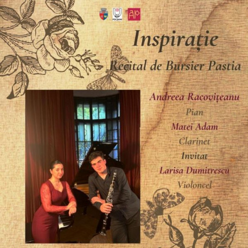 Tinerii Andreea Racovițeanu și Matei Adam, bursieri ai Programului „Pastia”, vor susține un concert umanitar la Ateneul Popular Focșani