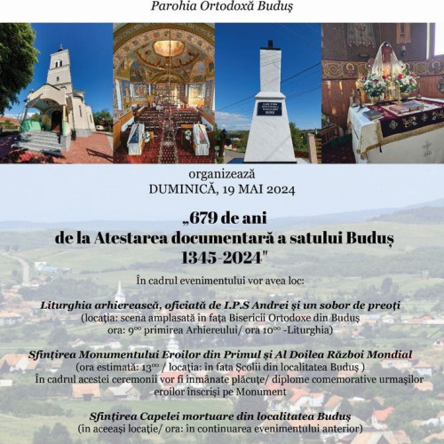 IPS Andrei binecuvântează și sfințește lucrări și Monumentul Eroilor la Buduș în cadrul ceremoniei din 19 mai