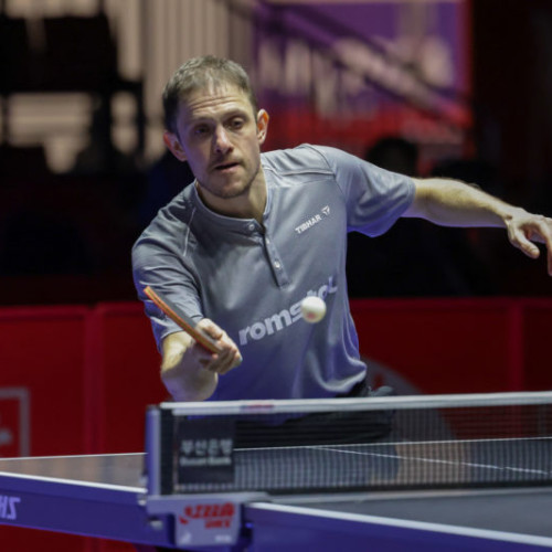 Prezentarea campionilor români în proba de simplu la turneul preolimpic de tenis de masă