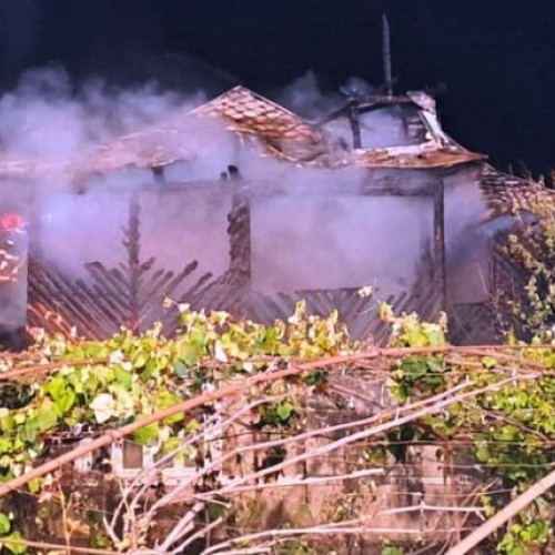 Intervenție de urgență la o casă din comuna Golești! Incendiu puternic la o gospodărie!