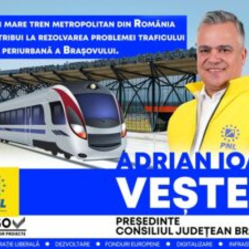 Adrian Veştea: Braşovul va avea cel mai mare tren metropolitan din România ca soluție pentru traficul periurban