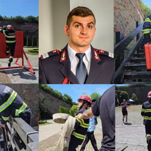 Plutonierul major Ioan Popa câștigă competiția ”Cel mai puternic pompier” din Alba, cu cel mai bun timp în probele individuale la concursul desfășurat vineri la Alba Iulia.