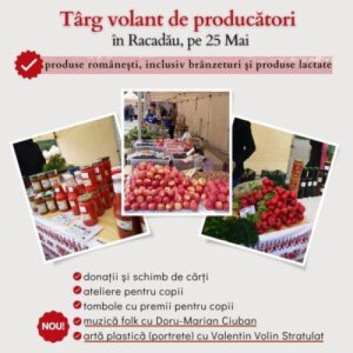 Descoperă gustul produselor românești și prinde premii la târgul volant din Răcădău