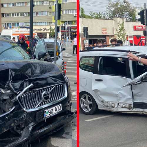 Tamponare violentă la intersecția Unirii cu Prutului
