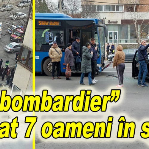Soferul bombardier a fost chemat pe podul Unirii! Accidentul de autobuz trimite 7 calatori la spital.