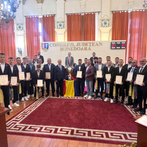 Corvinul Hunedoara, campionii noștri! Moment istoric la Consiliul Județean
