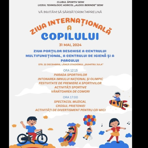 Seini sărbătorește Ziua Internațională a Copilului într-un mod distractiv și plin de energie!