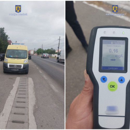 Bărbat băut depistat la volanul microbuzului școlar în Galați - Polițiștii monitorizează transportul copiilor