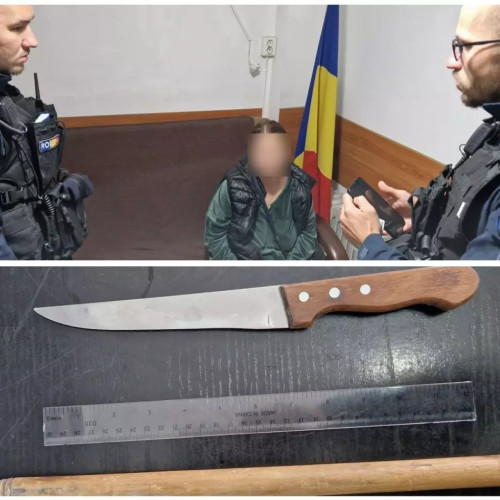 Femeie gasită cu cuțit la intrarea in Curtea de Apel Constanța, trimisă la poliție pentru investigații