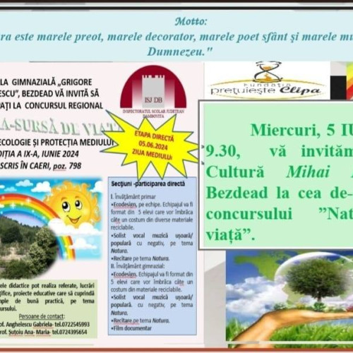 Concursul "Natura - sursă de viață" are loc mâine la Bezdead, în cea de-a IX-a ediție