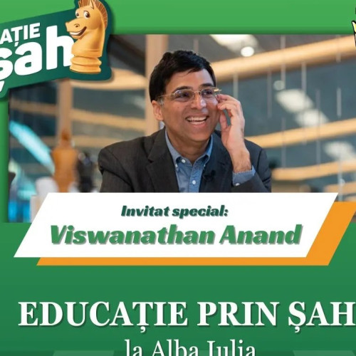 Legenda șahului mondial, Viswanathan Anand, sosește la Alba Iulia: Simultan de șah în aer liber, în Cetatea Alba Carolina!