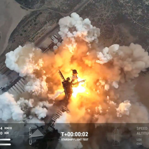 Foto Racheta Starship a companiei SpaceX, cea mai mare și puternică rachetă din lume, a fost lansată în cel de-al patrulea zbor de încercare