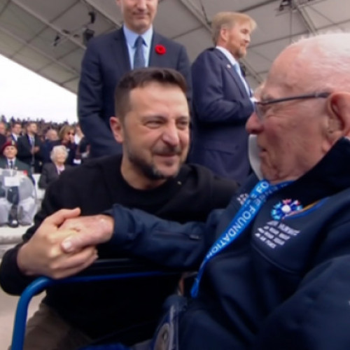 Volodimir Zelenski se întâlnește cu veterani americani la Omaha Beach