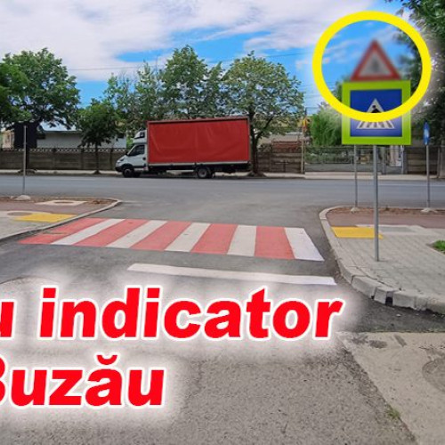 Un nou indicator rutier pentru bicicliști a fost montat în Buzău