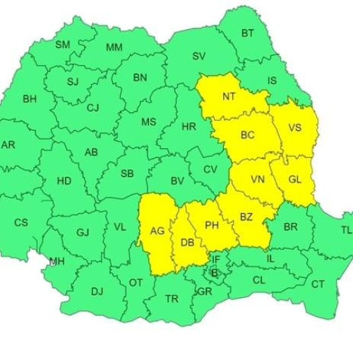 Avertizare Meteorologică Cod Galben pentru Județul Dâmbovița pe 8 Iunie