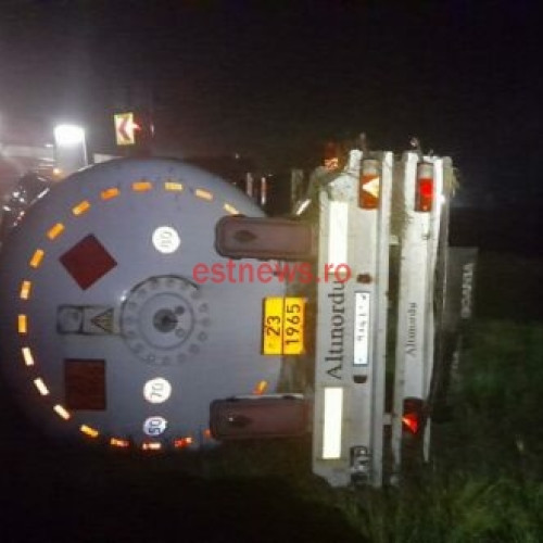 Accident de autocisternă la ieșirea din Huși