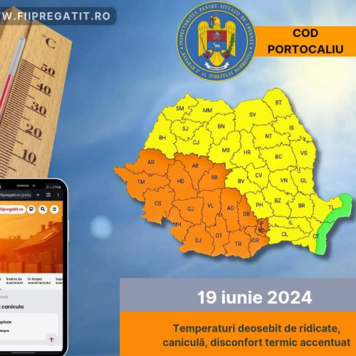 Cod portocaliu de caniculă în județul Dâmbovița pentru 19 iunie 2024