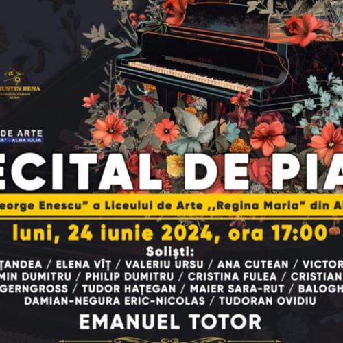 Centrul de Cultură "Augustin Bena" Alba prezintă Recitalul de Pian al Cursanților Clasei de Specialitate