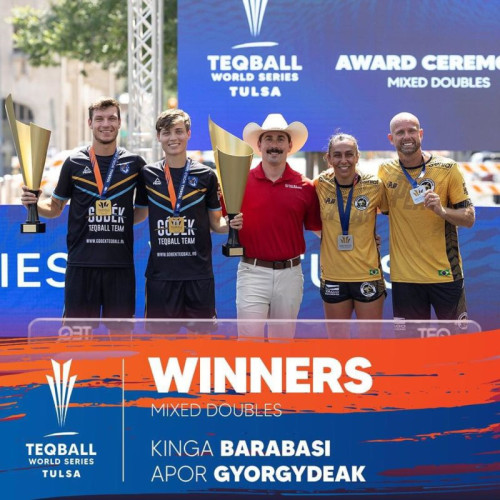 Echipa de dublu mixt a Romaniei castiga aurul la World Teqball Series din Oklahoma