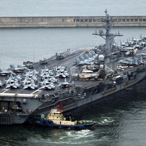 Portavionul american Theodore Roosevelt a sosit în Coreea de Sud pentru exerciții militare comune