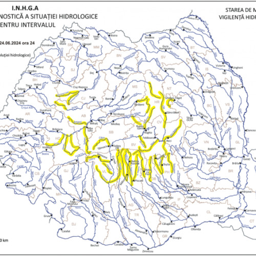 Avertizare de inundații și viituri în mai multe județe