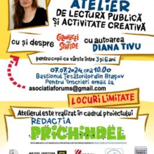 Atelier de lectură și activități creative pentru copii la Bastionul Țesătorilor