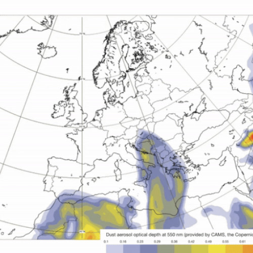Depuneri de praf saharian deasupra României